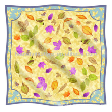 Шелковый шарф для весны Оригинальный шелковый шарф с дизайном листьев